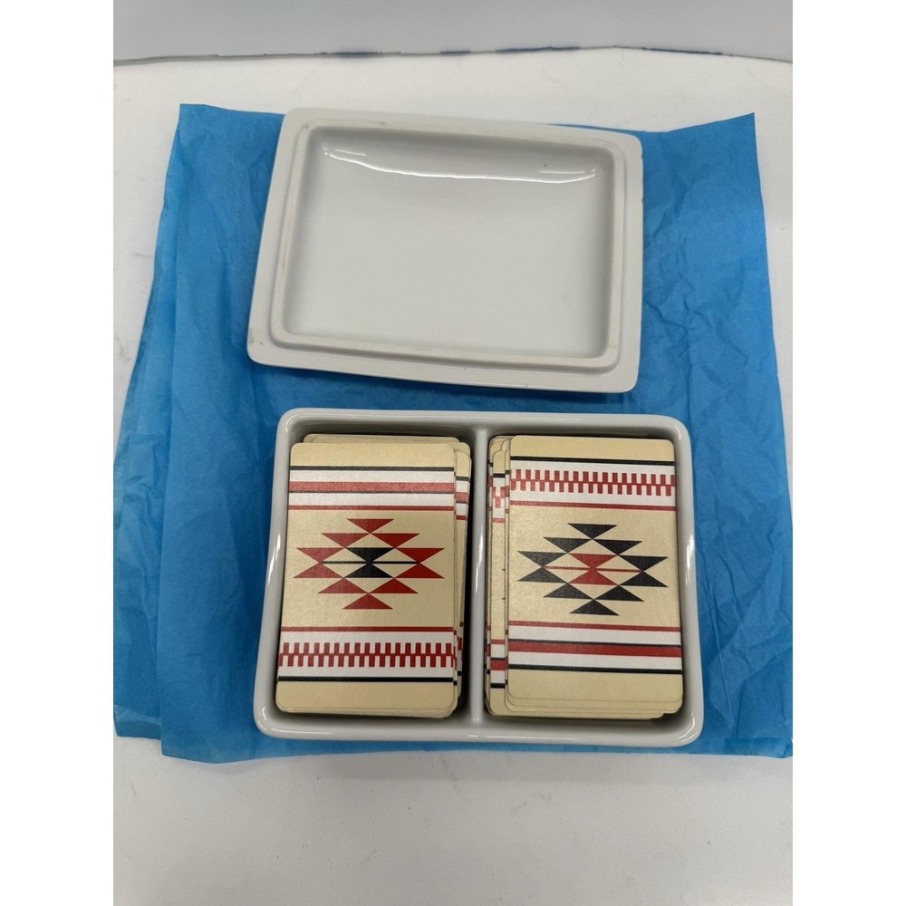 Trifles Japan Porcelain Card Set 52 • Vintage 1980s Geometric Southwestern Decor - Picture 6 of 13